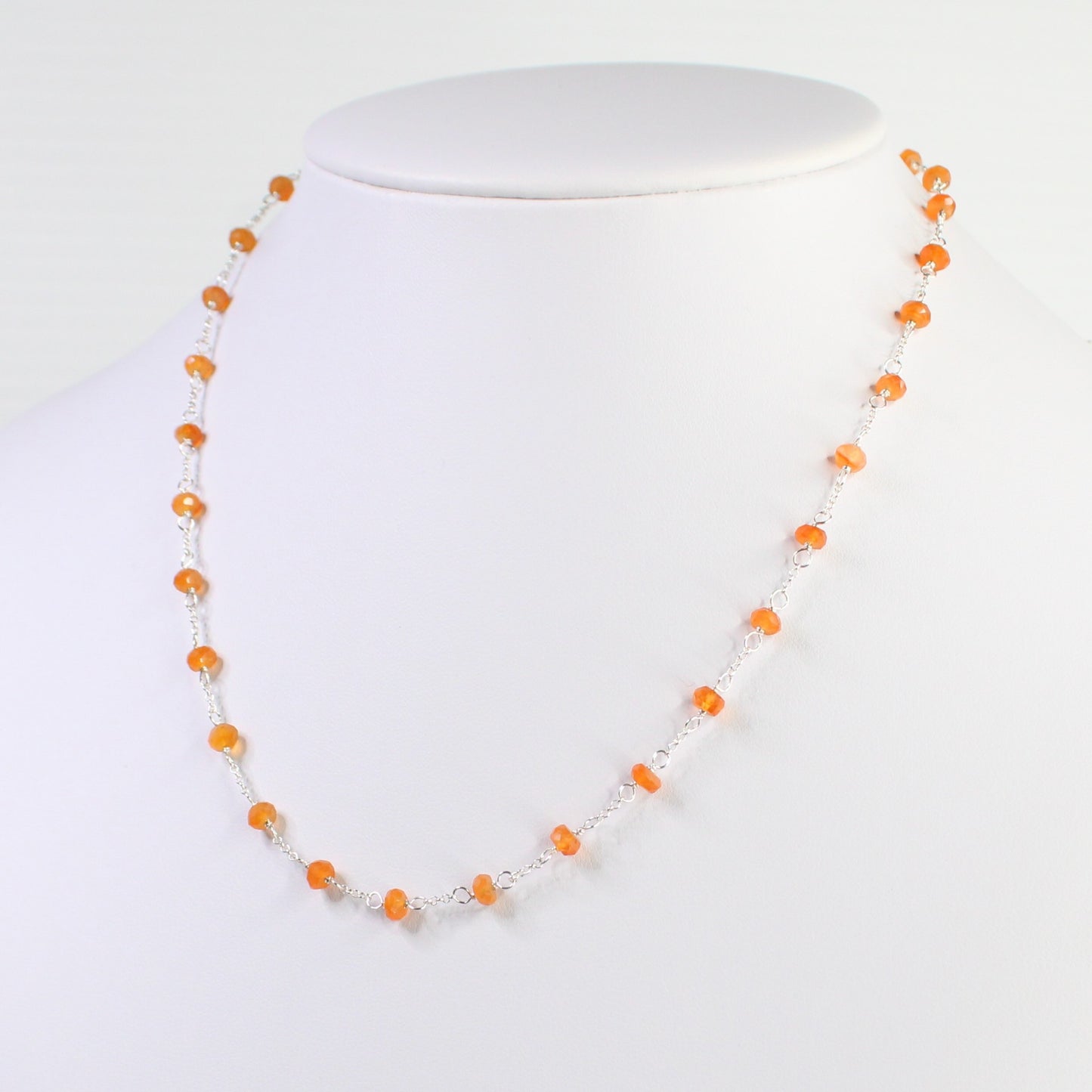 Carnelian Satellite Chain Necklace Sterling Silver - Darby