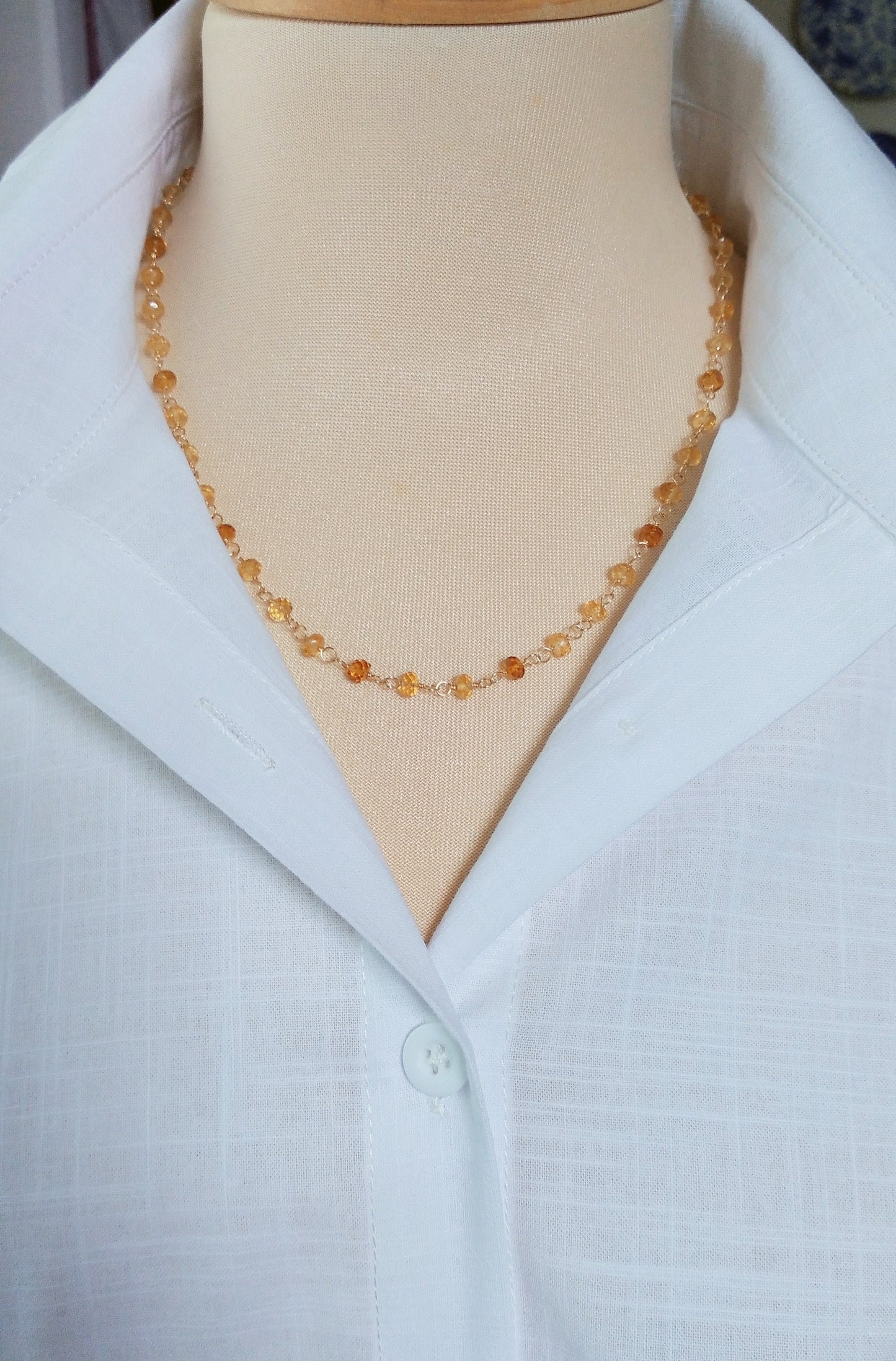 Genuine Citrine Gemstone Necklace - Sienna