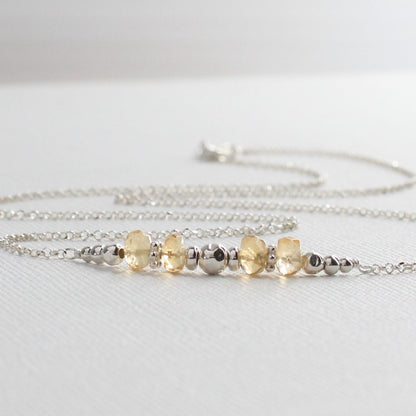 Citrine November Sterling Silver Birthstone Necklace - Abundance