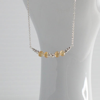 Citrine November Sterling Silver Birthstone Necklace - Abundance