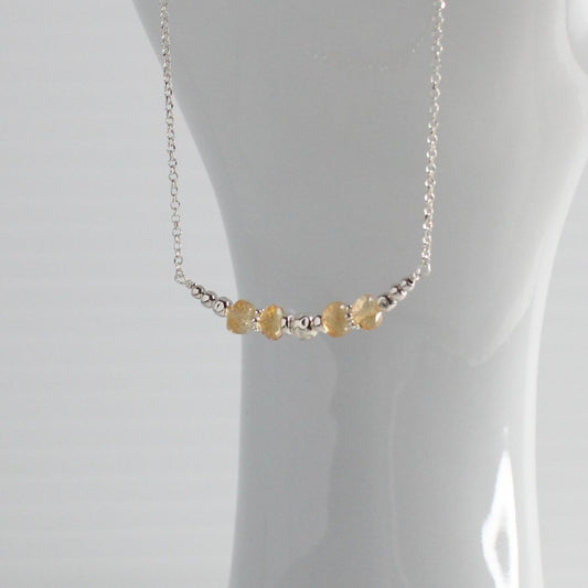 Citrine November Sterling Silver Birthstone Necklace - Abundance