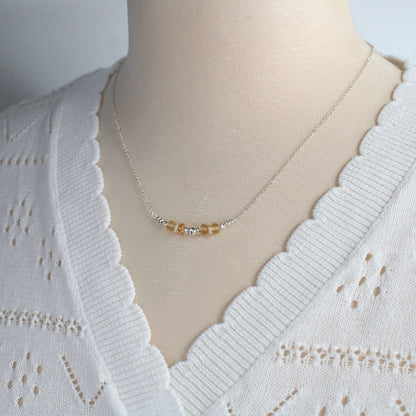 Citrine November Sterling Silver Birthstone Necklace - Abundance