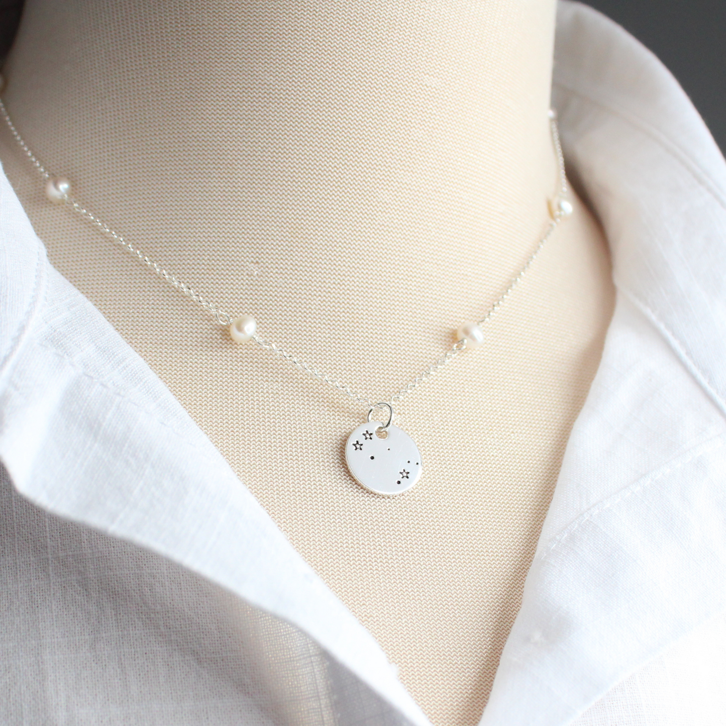 Constellation Charm on Birthstone Chain Necklace