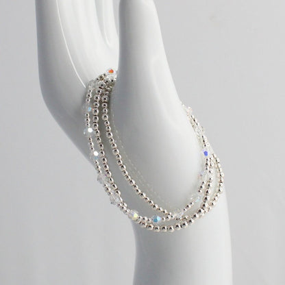April Birthstone Sterling Silver Bracelet Stack – Made with Swarovski Crystal