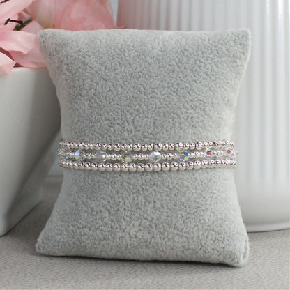 April Birthstone Sterling Silver Bracelet Stack – Made with Swarovski Crystal