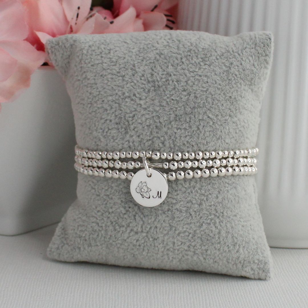 March Birth Flower Bracelet – Daffodil Bella Love Drop