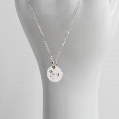 December Birth Flower Pendant Necklace – Narcissus Bella Love Drop