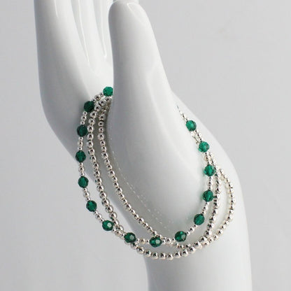 May Birthstone Sterling Silver Bracelet Stack – Made with Swarovski Crystal