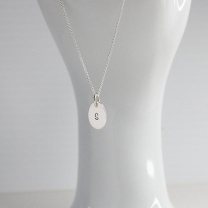 Eva Love Drop - Personalized Oval Initial Pendant Necklace
