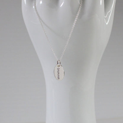Hand Stamped Name Pendant Necklace - Eva Love Drop