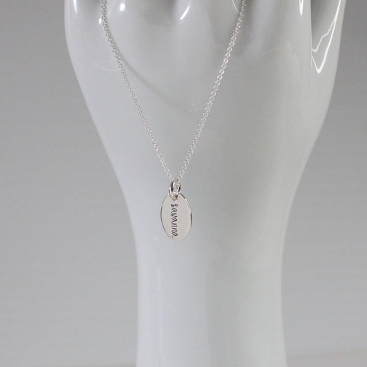Eva - Oval Name Pendant Necklace - you choose number of pendants