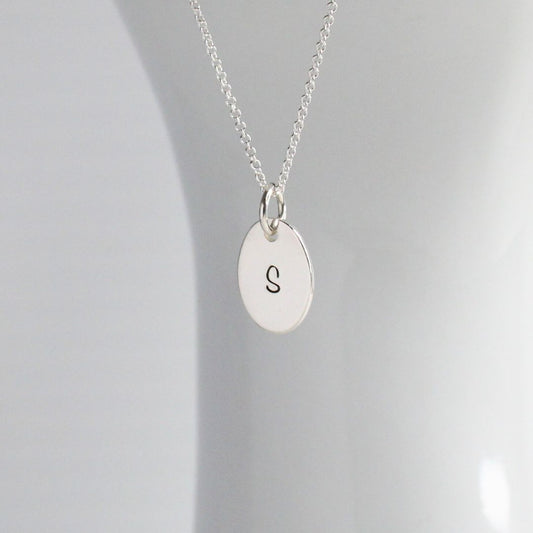 Eva Love Drop - Personalized Oval Initial Pendant Necklace