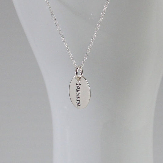 Eva - Oval Name Pendant Necklace