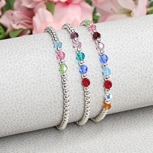Mother's Birthstone Bracelets with Swarovski Crystals