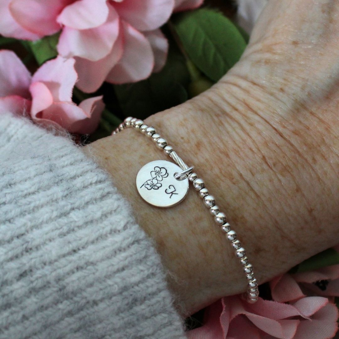 February Birth Flower Bracelet – Violet Bella Love Drop