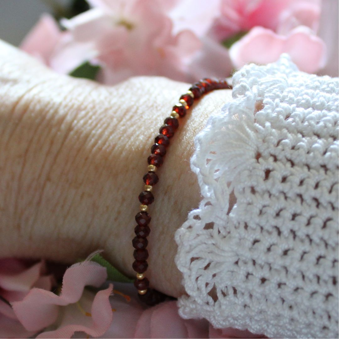 Mozambique Garnet Gemstone Bracelet - Elara