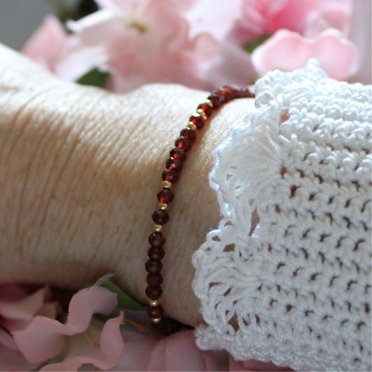 Mozambique Garnet Gemstone Bracelet - Elara