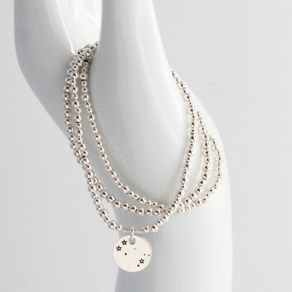 Gemini Constellation Charm Silver Bead Bracelet – Bella Love Drop