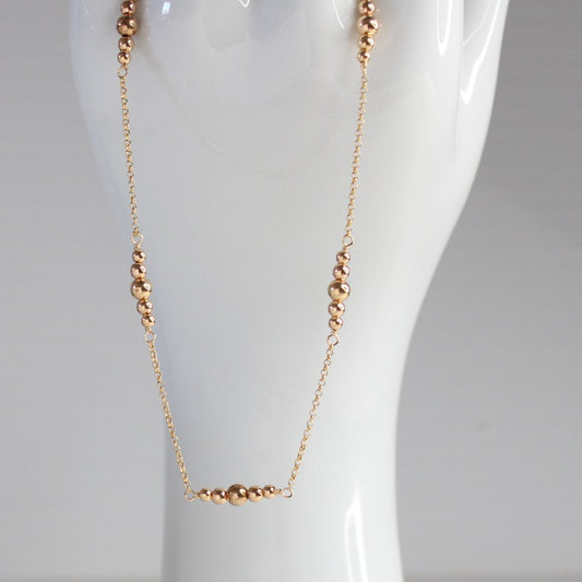 Integrity - Graduated 5 Bead Gold Station Chain Necklace