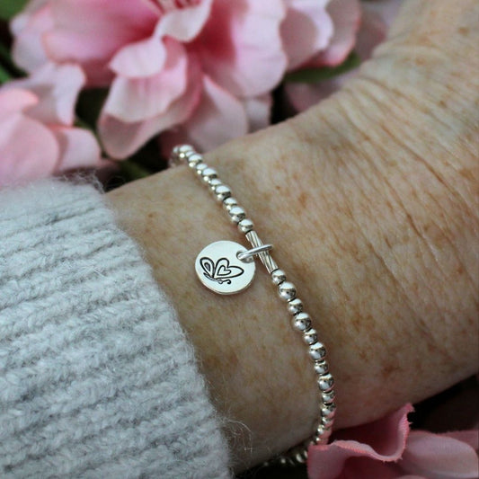 Sterling Silver Stacking Bracelet with Butterfly Charm – Mia Love Drop
