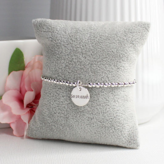 Personalized Name Ball Bead Bracelet - Bella