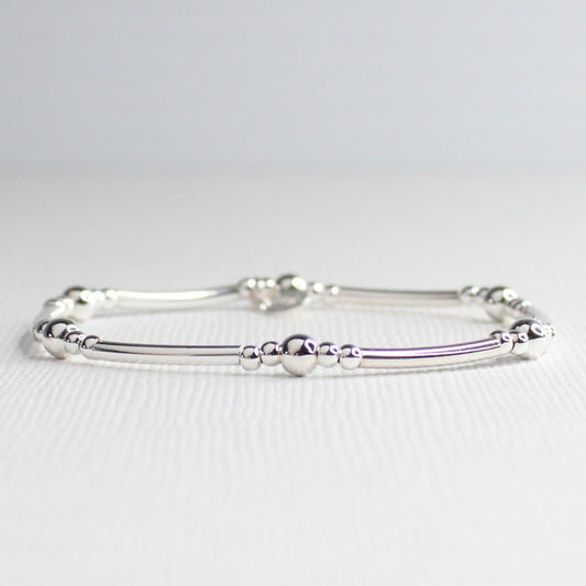 Tagliatelle -  Sterling Silver Bead & Tube Bracelet