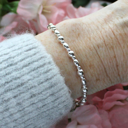 Capri - Sterling Silver Melon & Plain Bead Bracelet