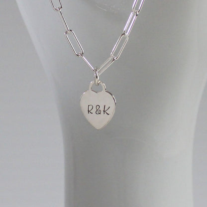 Couples Personalized Heart Pendant Necklace - Love Bound
