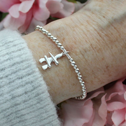 Inukshuk Charm Beaded Stacking Bracelet