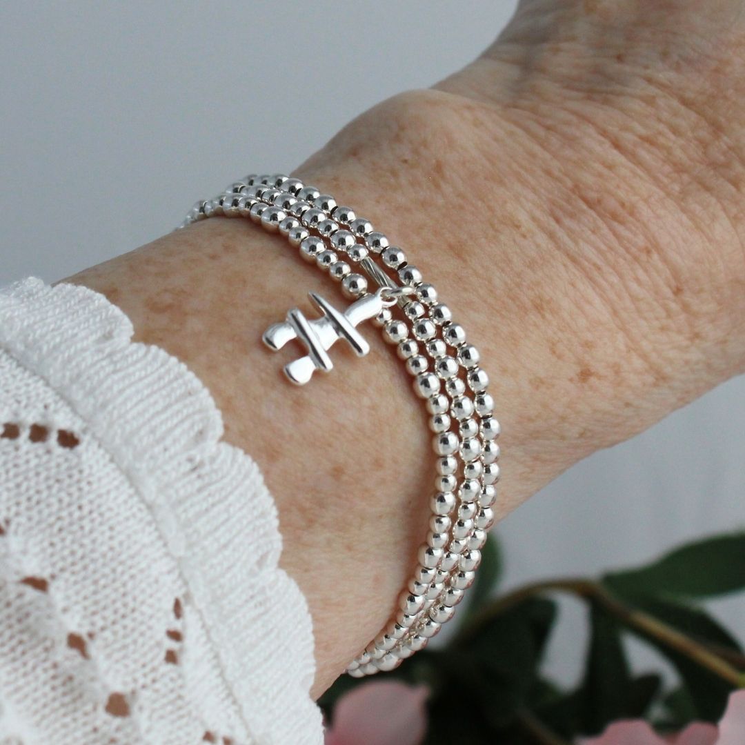 Inukshuk Charm Beaded Stacking Bracelet