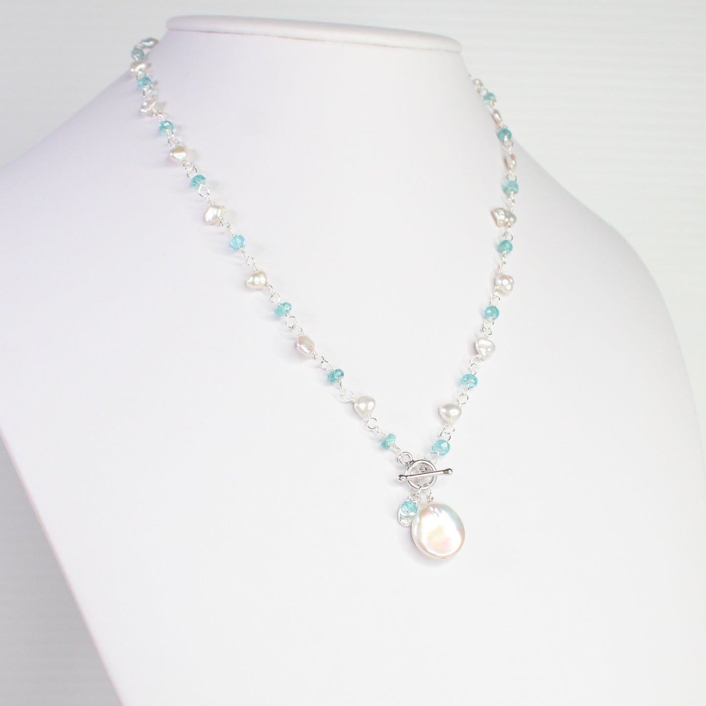 Keshi Pearl Apatite Gemstone Necklace - Delaney
