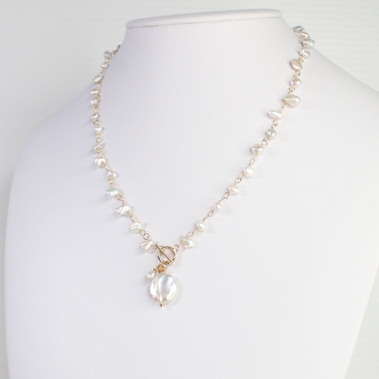 Keshi Pearl Necklace - Chantilly Gold