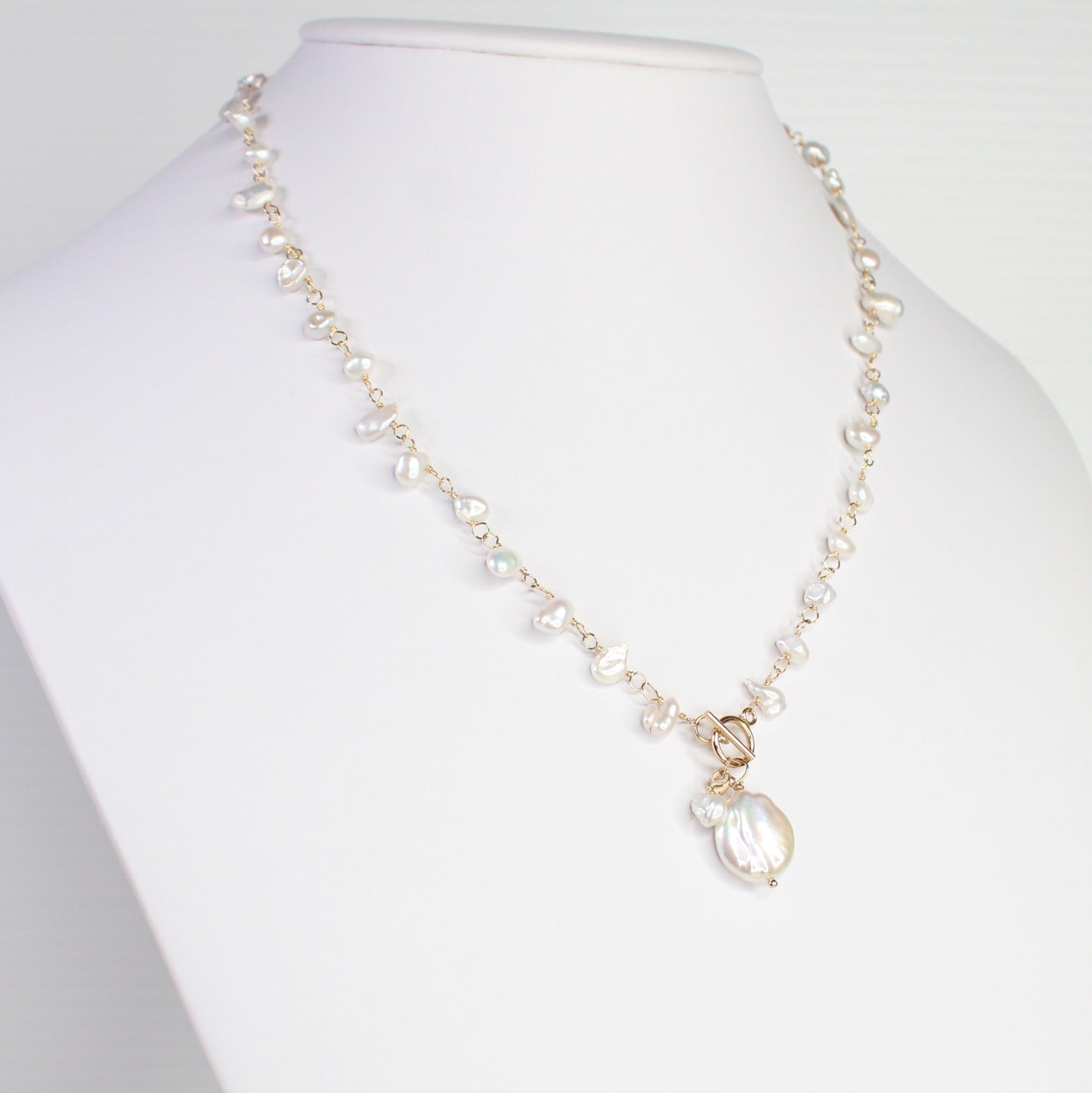 Keshi Pearl Necklace - Chantilly Gold