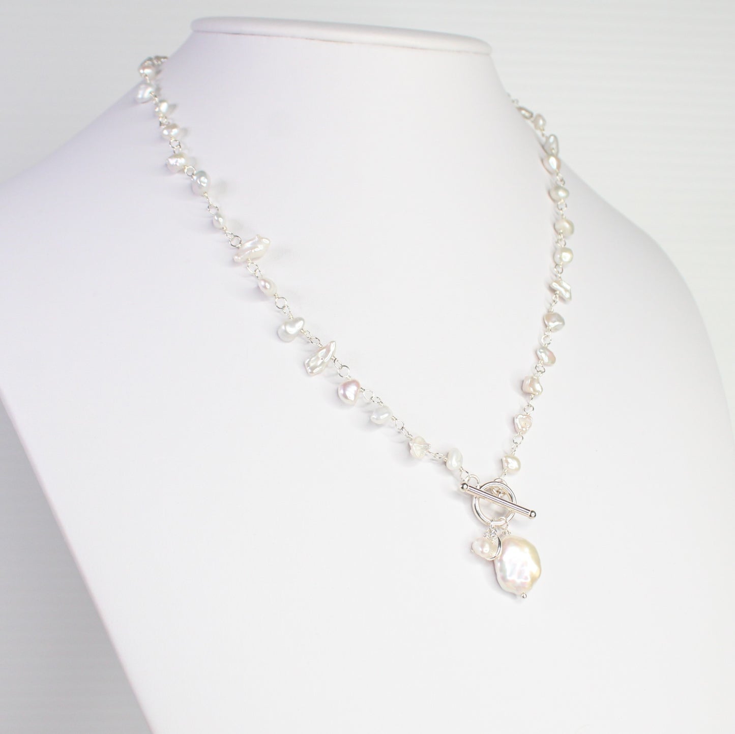 Keshi Pearl Necklace - Chantilly Silver