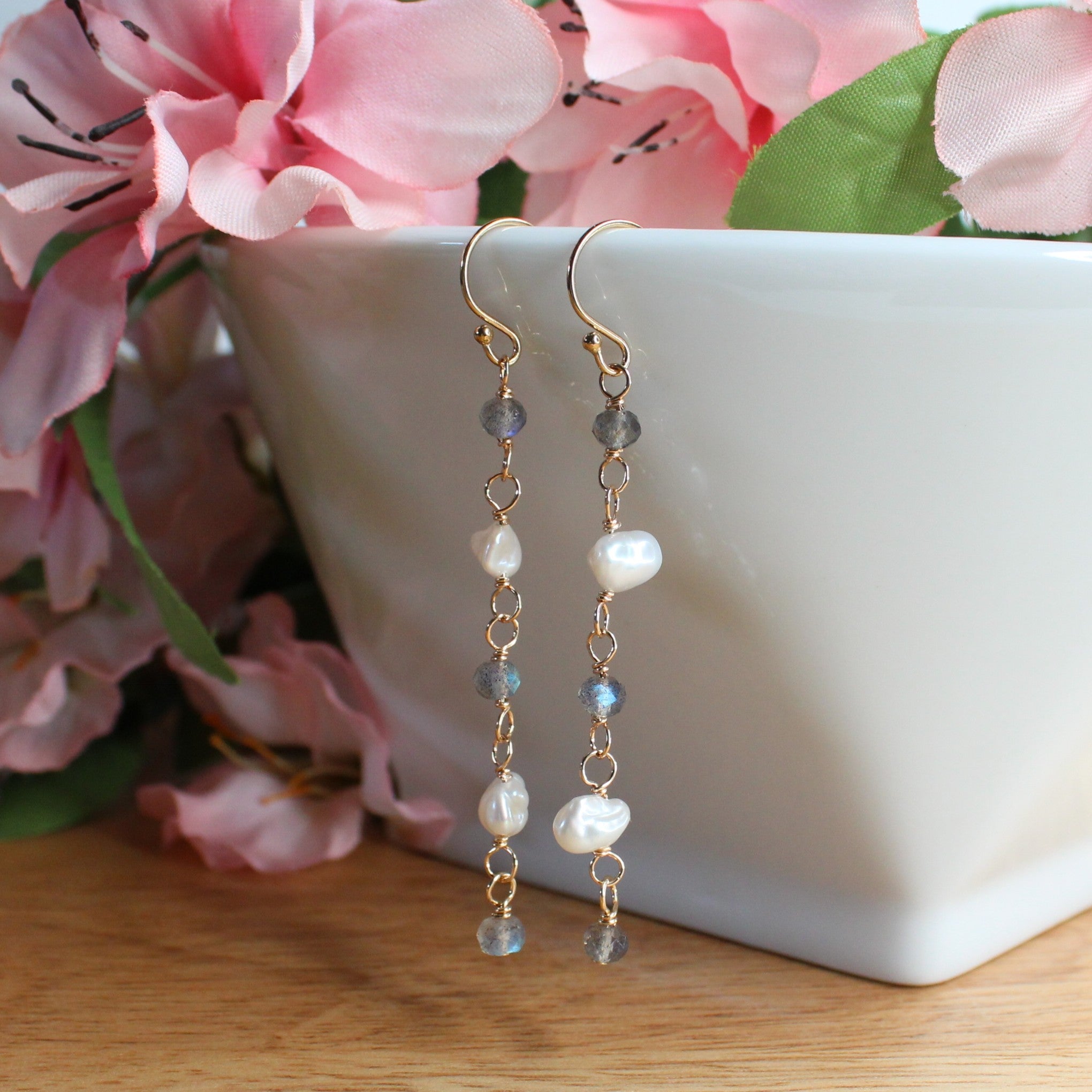 Rice Pearl Earrings | Urvaa | One Gram Gold Rice Pearl Earrings Jewellery