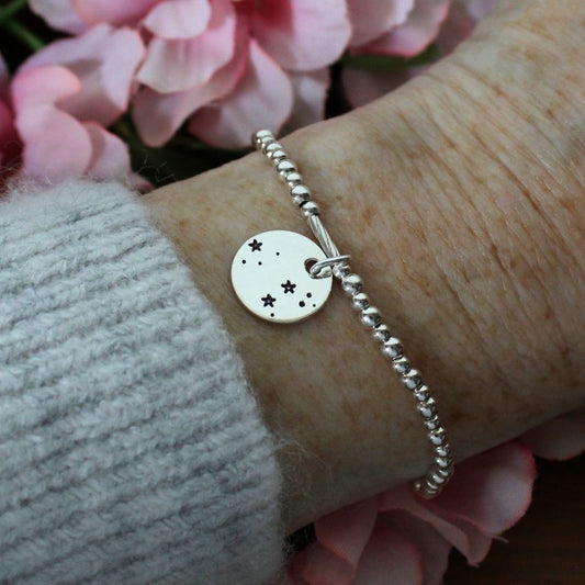 Leo Constellation Charm Silver Bead Bracelet – Bella Love Drop
