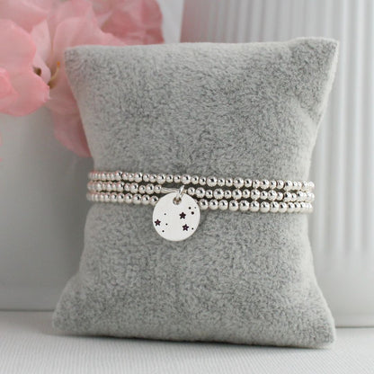 Leo Constellation Charm Silver Bead Bracelet – Bella Love Drop