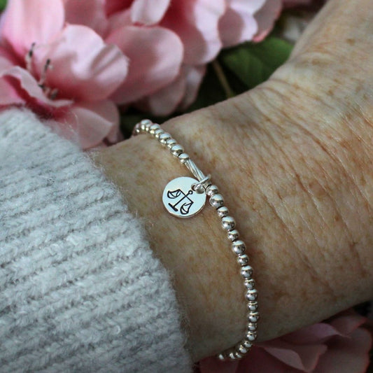 Libra Zodiac Sterling Silver Stacking Bracelet – Mia Love Drop