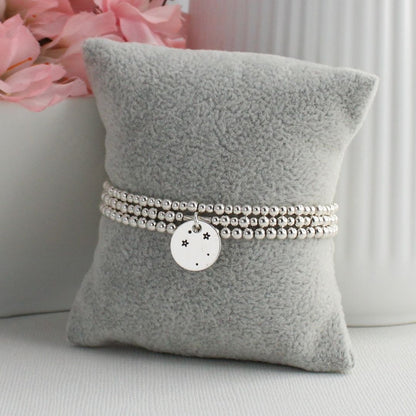 Libra Constellation Charm Silver Bead Bracelet – Bella Love Drop