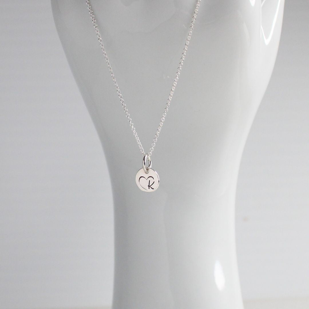 Initial in Heart Pendant Necklace - Mia Love Drop