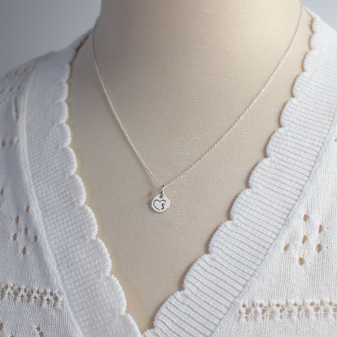 Initial in Heart Pendant Necklace - Mia Love Drop