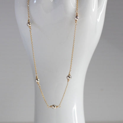 Kindness Two Tone Ball Bead Station Gold Chain Necklace