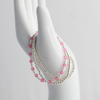 October Birthstone Sterling Silver Bracelet Stack – Made with Swarovski Crystal
