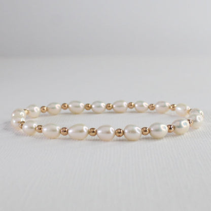 Tranquil - Pearl and Gold Filled Bead Bracelet