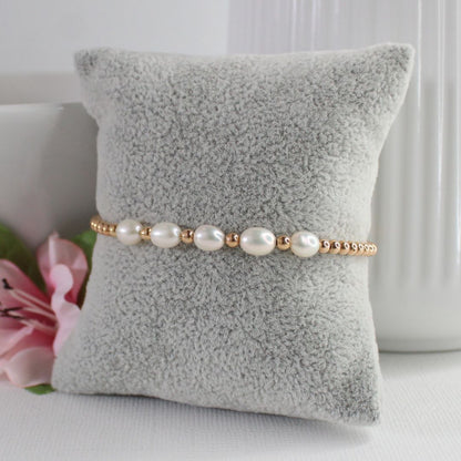 Freshwater Pearl and Gold Filled Bead Bracelet - Newgate