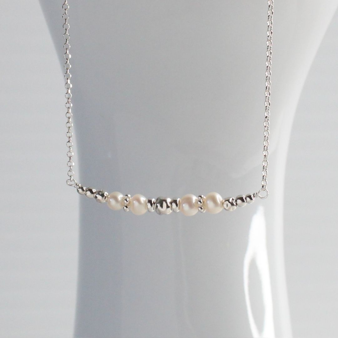 Pearl June Birthstone Sterling Silver Necklace - Grace