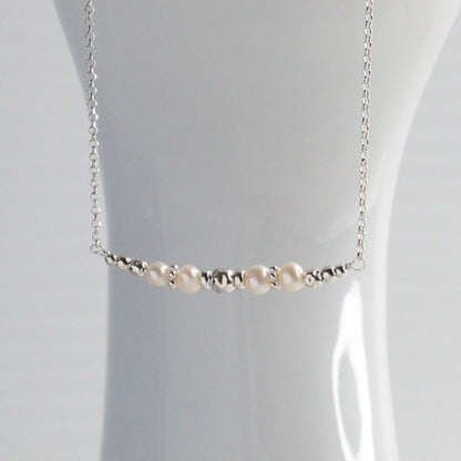 Pearl June Birthstone Sterling Silver Necklace - Grace