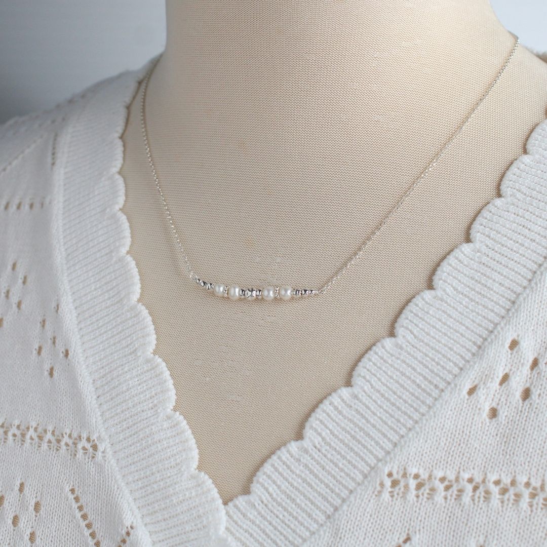 Pearl June Birthstone Sterling Silver Necklace - Grace