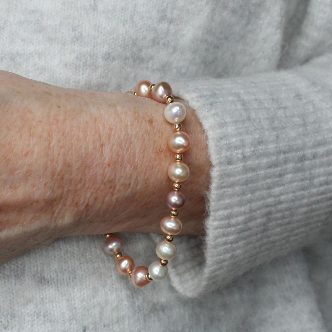 Pastel Freshwater Pearl Bracelet - Elysian