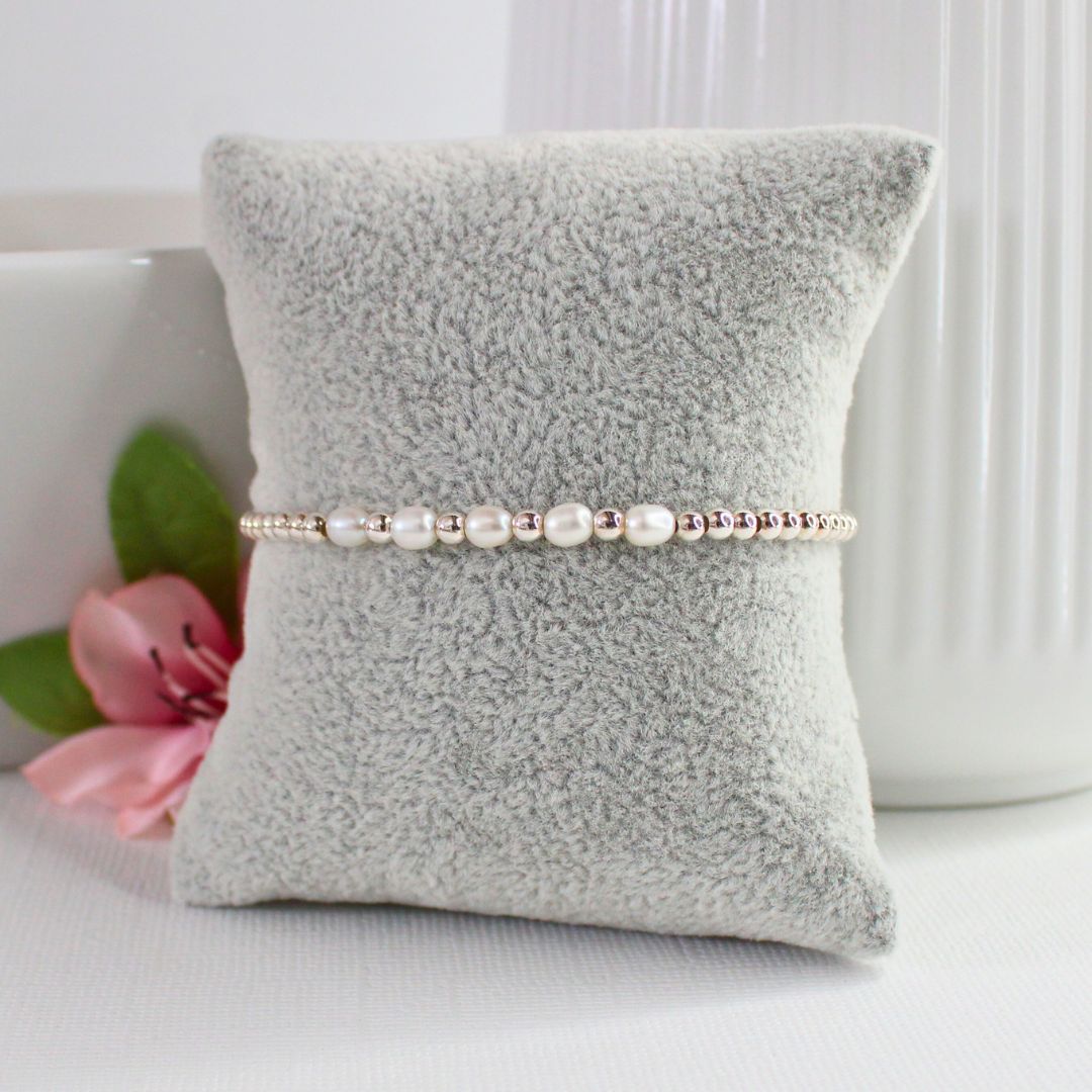 Freshwater Pearl with Sterling Silver Bead Bracelet - Terrace